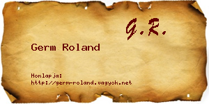 Germ Roland névjegykártya